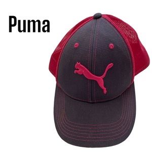 Puma Ladies Ball Cap Baseball Hat Gray With Pink Wicking